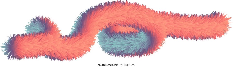 vector isolated 3D fur simple shape 3D spiral vector isolated  with gradient