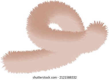 vector isolated 3D fur simple shape 3D spiral vector isolated  with gradient