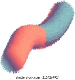vector isolated 3D fur simple shape 3D vector isolated  with gradient