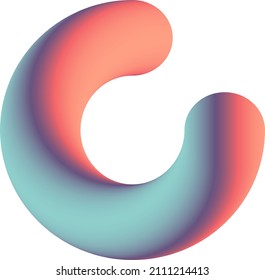 Vector Isolated 3d Semicircle Shape With Gradient