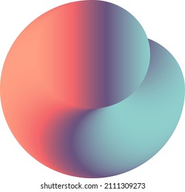 Vector Isolated 3d Semicircle Shape With Gradient