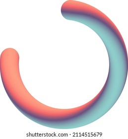 Vector Isolated 3d Semicircle Shape With Gradient