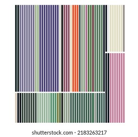 Vector isolated abstract geometric minimalism lots of multi colored stripes painting