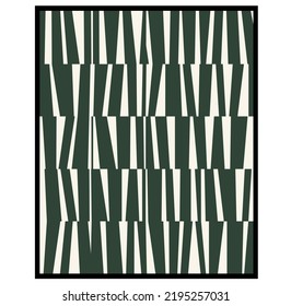 Vector isolated abstract geometric minimalism oblique stripes pattern in muted calm dusty natural green and beige colors