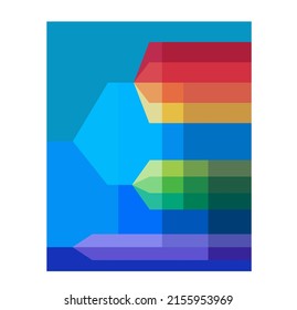 Vector isolated abstract geometric poster geometric shapes with a color gradient