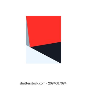 Vector isolated abstract geometry  of contrasting colors. Geometric abstraction composition in rectangle for color geometry poster, cloths print, wall decoration, wall painting
