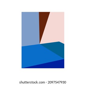 Geometría abstracta vectorial aislada de colores naturales contrastantes. Composición de abstracción geométrica en rectángulo para póster de geometría de color, impresión de tela, decoración de pared, pintura de pared