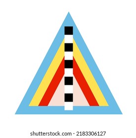Vector isolated abstract geometry minimalism striped multi colored triangle 