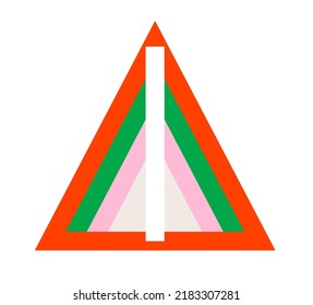 Vector isolated abstract geometry minimalism striped multi colored triangle 