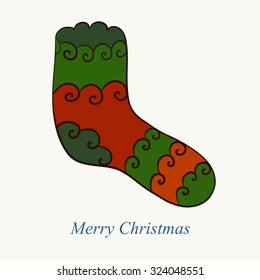 vector isolated abstract illustration of Christmas sock