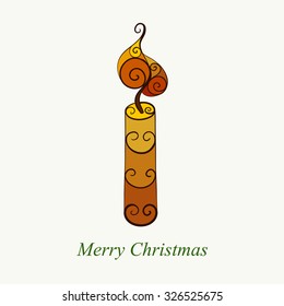 vector isolated abstract illustration of Christmas candle
