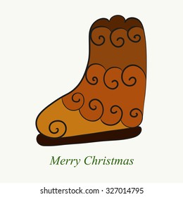 vector isolated abstract illustration of Christmas boot