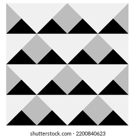 Vector isolated achromatic geometric figures triangles and squares pattern black white grey colors