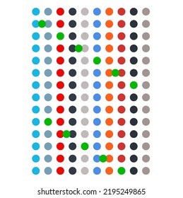 Vector Isolated Aethetics Abstract Geometric Minimalism Multi Colored Polka Dots Circles Array Pattern