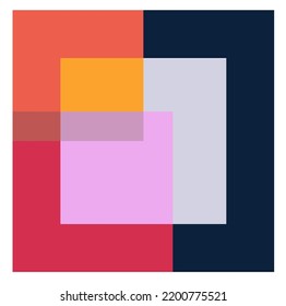Vector isolated aethtetics abstract geometric composition in square 