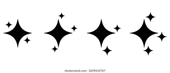 Vektor einzeln Ai generative Sterne Symbol in schwarzer Füllung gesetzt.