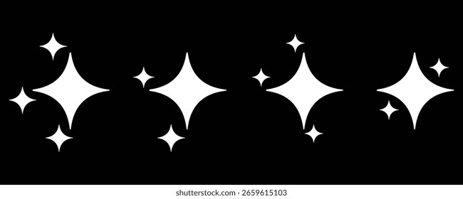 Vector aislado icono de estrellas generativas de Ai en relleno negro. 