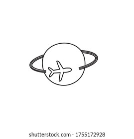 Vector Isolated Airplane Flying Around World Stock Vector (Royalty Free ...