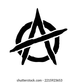 Vector isolated anarchy symbol stencil riot protest punk decor crafting wall art. Vector layout for plotter laser cutting of paper, cardboard, plastic, plywood, cnc