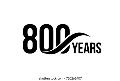 Vector isolated anniversary date logo template for business company birthday icon design element. Eight hundred abstract sign. Happy jubilee, 800 years. 800th year.