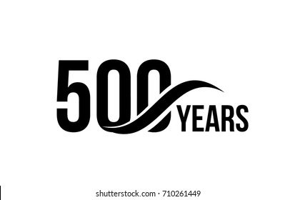 Vector isolated anniversary date logo template for business company birthday icon design element. Five hundred abstract sign. Happy jubilee, 500 years. 500th year.