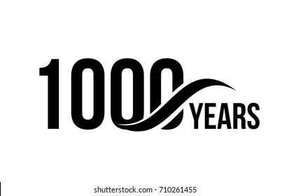 Vector isolated anniversary date logo template for business company birthday icon design element. One thousand abstract sign. Happy jubilee, 1000 years. 1000th year.