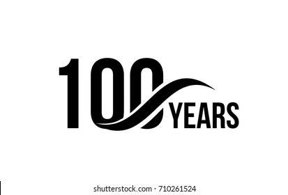 Vector isolated anniversary date logo template for business company birthday icon design element. One hundred abstract sign. Happy jubilee, 100 years. 100th year.