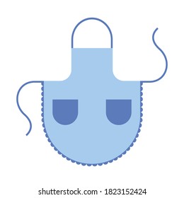 Vector isolated apron. Blue colors. Simple flat graphics.