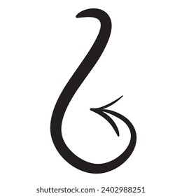 A vector isolated arrow, similar to a fishhook. Graphics for presentations, graphics and materials