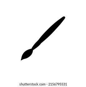 Vector isolated art brush outline black colored silhouette shadow