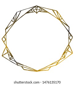Vector isolated Art Deco styled frame, hand drawn style