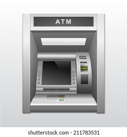 Vector Isolated ATM Bank Cash Machine