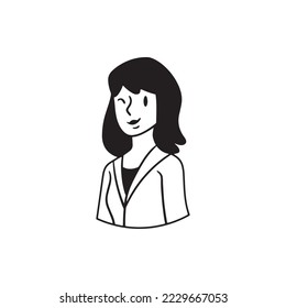 Vector con avatares aislados de personas de fondo blanco. Personajes de caricatura, caras sonrientes de mujeres jóvenes