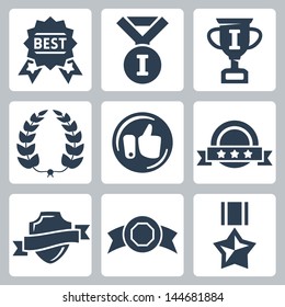 Vector isolated awards icons set