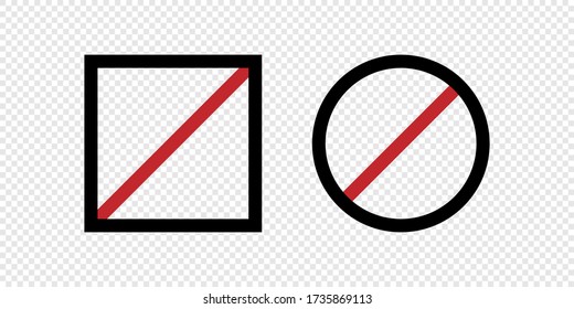 Vector isolated ban red sign icon on white backdrop in flat style.