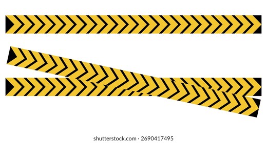 Vector aislado barricada sobre fondo blanco. Iconos de vectores de zona en construcción establecidos en página blanca. Conjunto de iconos de línea de Anuncio de precaución amarillo. 