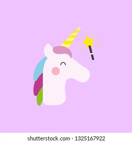 Vector isolated of Beautiful unicorn head