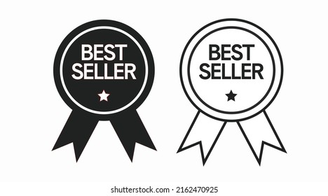 Vector Isolated Best Seller Icon or Sign Set. Vector isolated illustration set