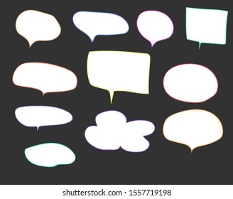 vector isolated big speech bubbles set.hand drawn.