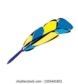 vector isolated bird feather