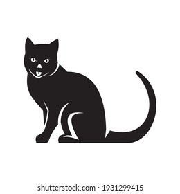 Vector Isolated Black Cat Silhouette Logo Stock Vector (Royalty Free ...