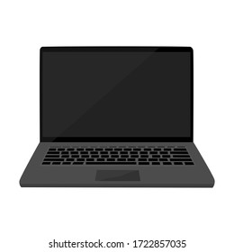 Vector Isolated black laptop on white background