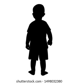 Vector, Isolated, Black Silhouette Of A Child, Boy