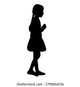 vector isolated black silhouette child girl