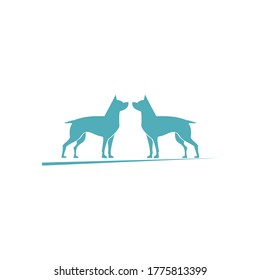 vector  isolated black silhouette of a dog  collection
