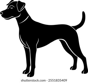 silhueta preta isolada de vetor de uma coleção de cães