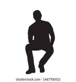 vector, isolated, black silhouette guy sitting