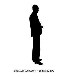 vector, isolated, black silhouette of a man standing