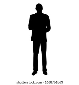 vector, isolated, black silhouette man, business