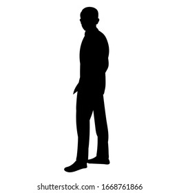 vector, isolated, black silhouette man businessman, guy